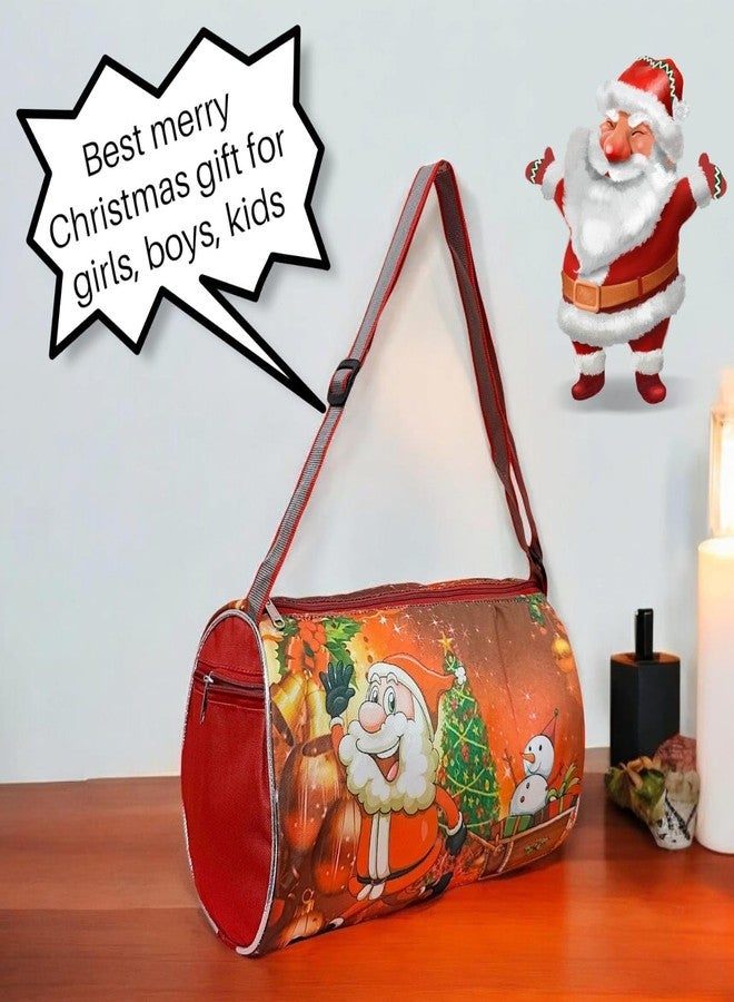AMANVANI Duffle Bag for Kids Boys & Girls, Santa Claus Printed Duffle Bag for Kid,Travelling Bag, Carry Bag, Picnic Bag, Christmas Theme Duffle Bag, Christmas Gift (1pcs) - Image 2